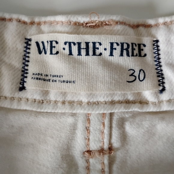 We The Free Palmer Mid Rise Eggshell White Patch Pocket Wide Leg Jeans Size 30 - Picture 10 of 15